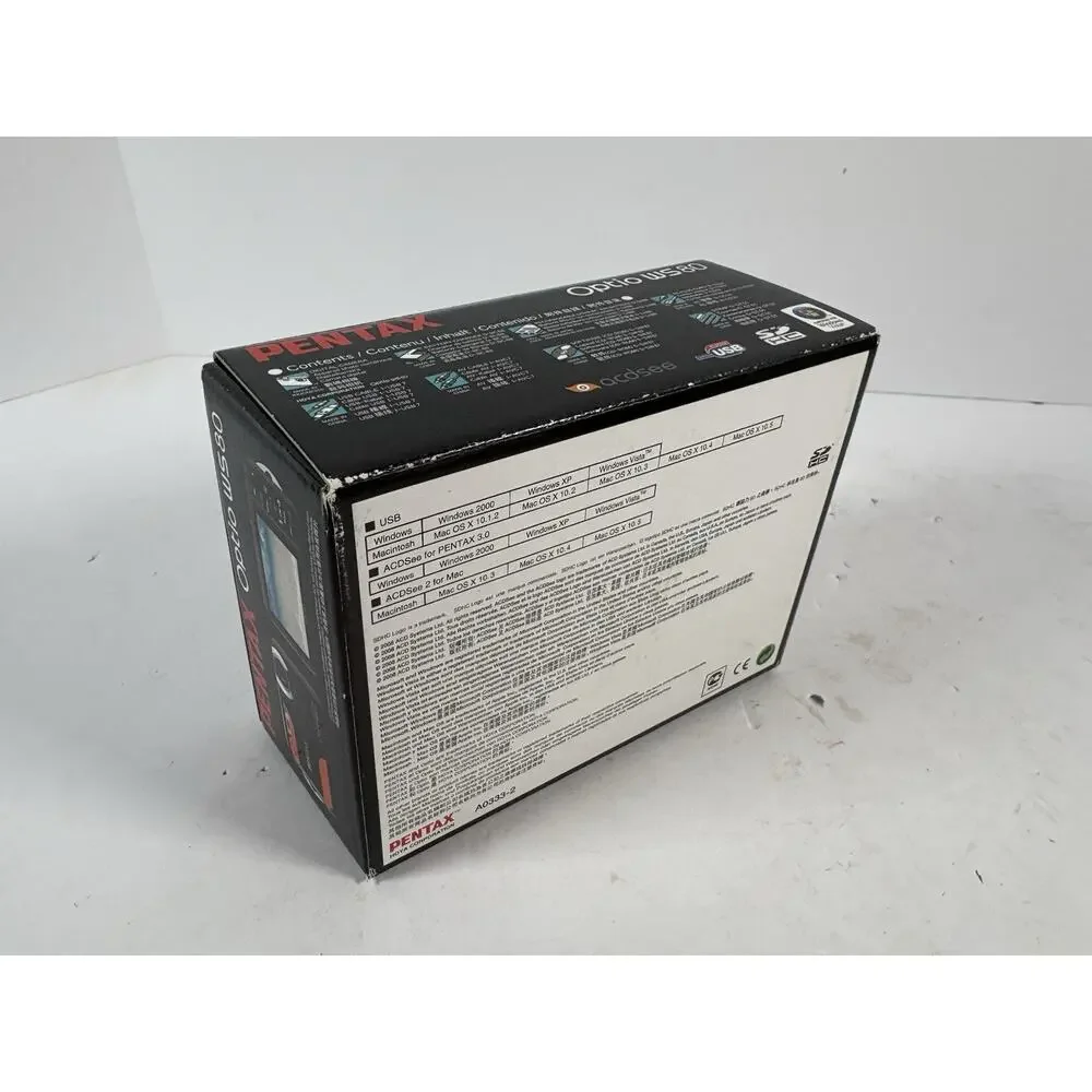 Pentax Optio WS80 10MP Waterproof Digital Camera Tested Box Charger Battery